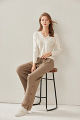 Worsted V-neck Pullover