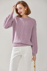 Round Neck Thick Floral Pullover