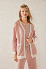 V-neck Cardigan Vest Pants Set