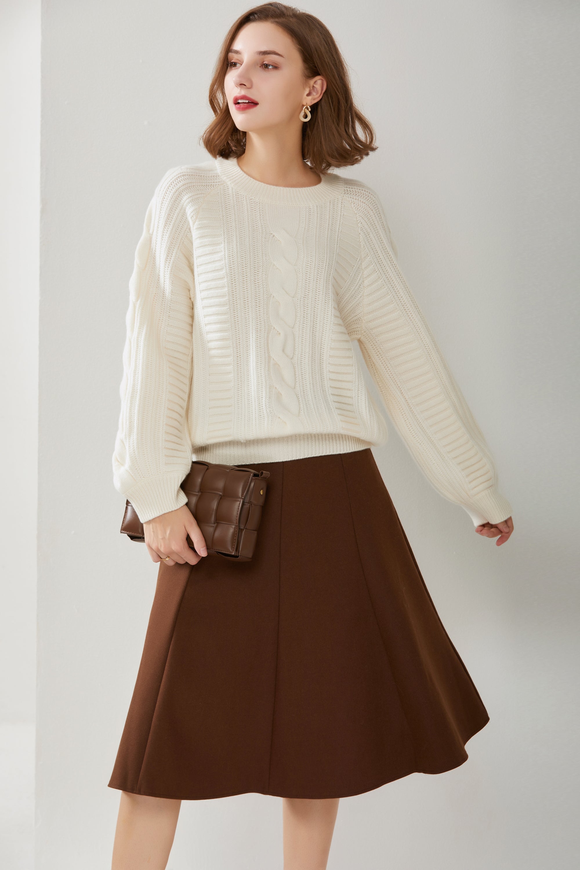 Round Neck Thick Floral Pullover