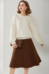 Round Neck Thick Floral Pullover
