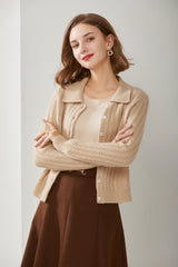 Small Lapel Cable Cardigan
