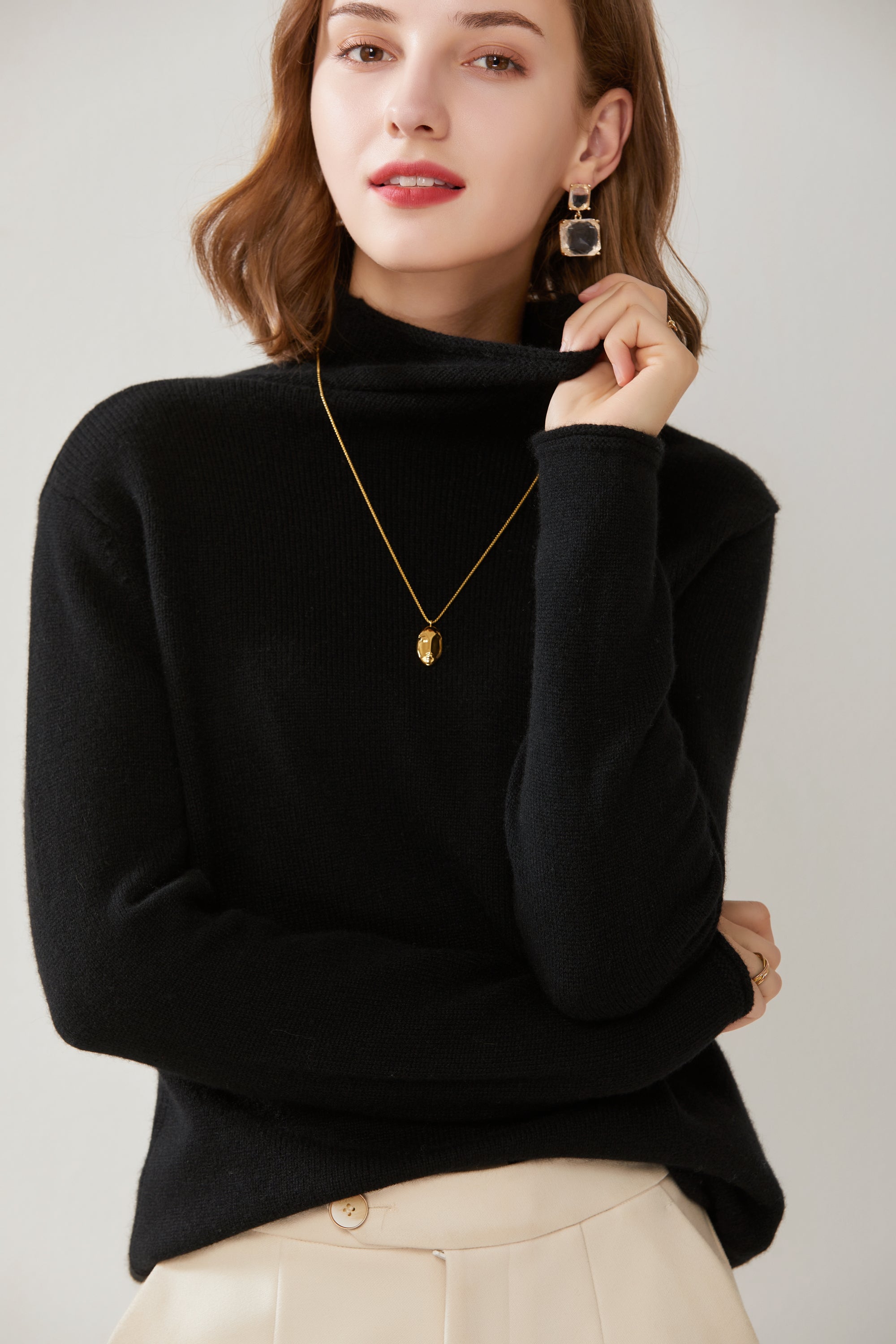 Free Collar Thick Pullover