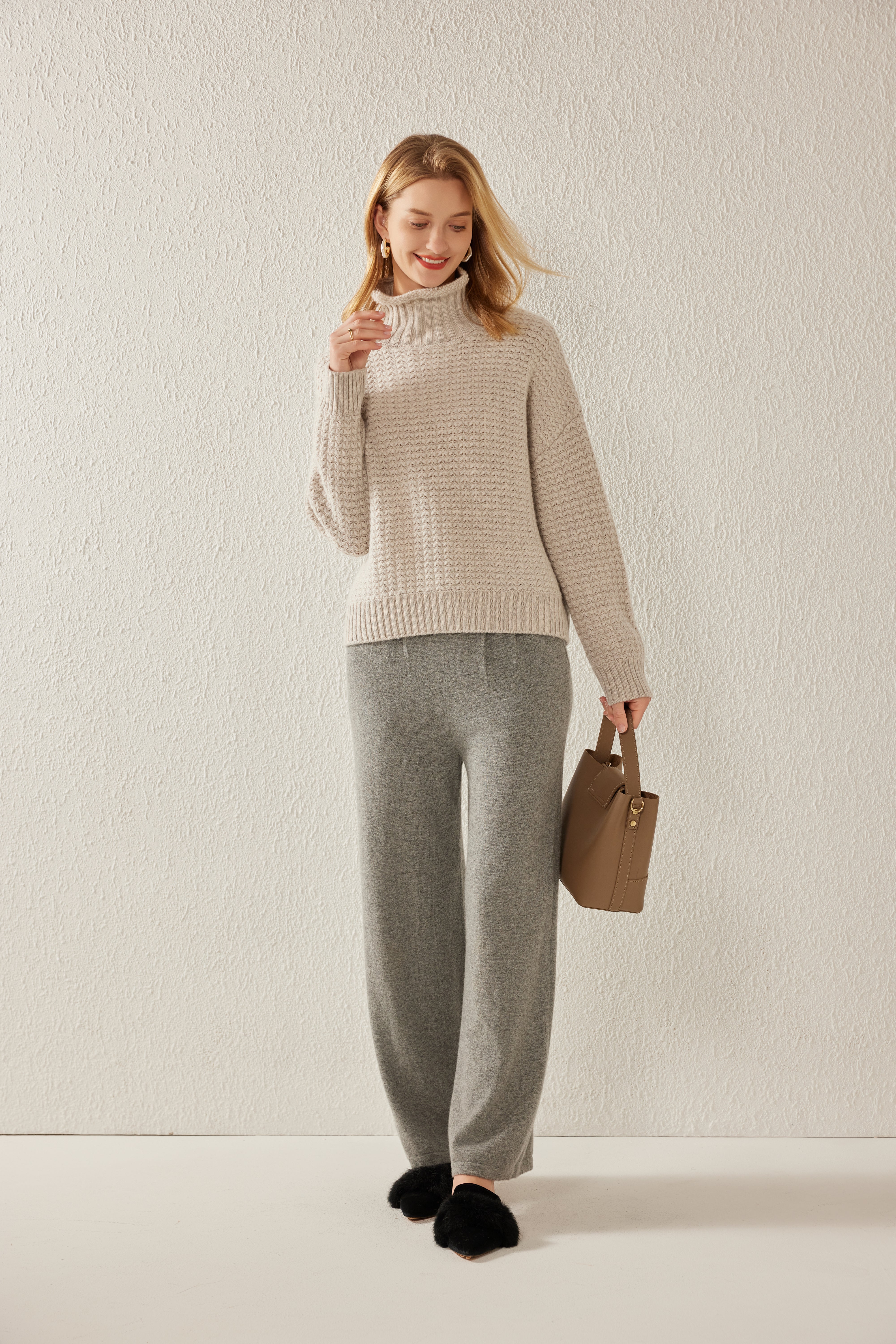 Stand Collar Thickened Floral Pullover