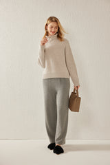 Stand Collar Thickened Floral Pullover