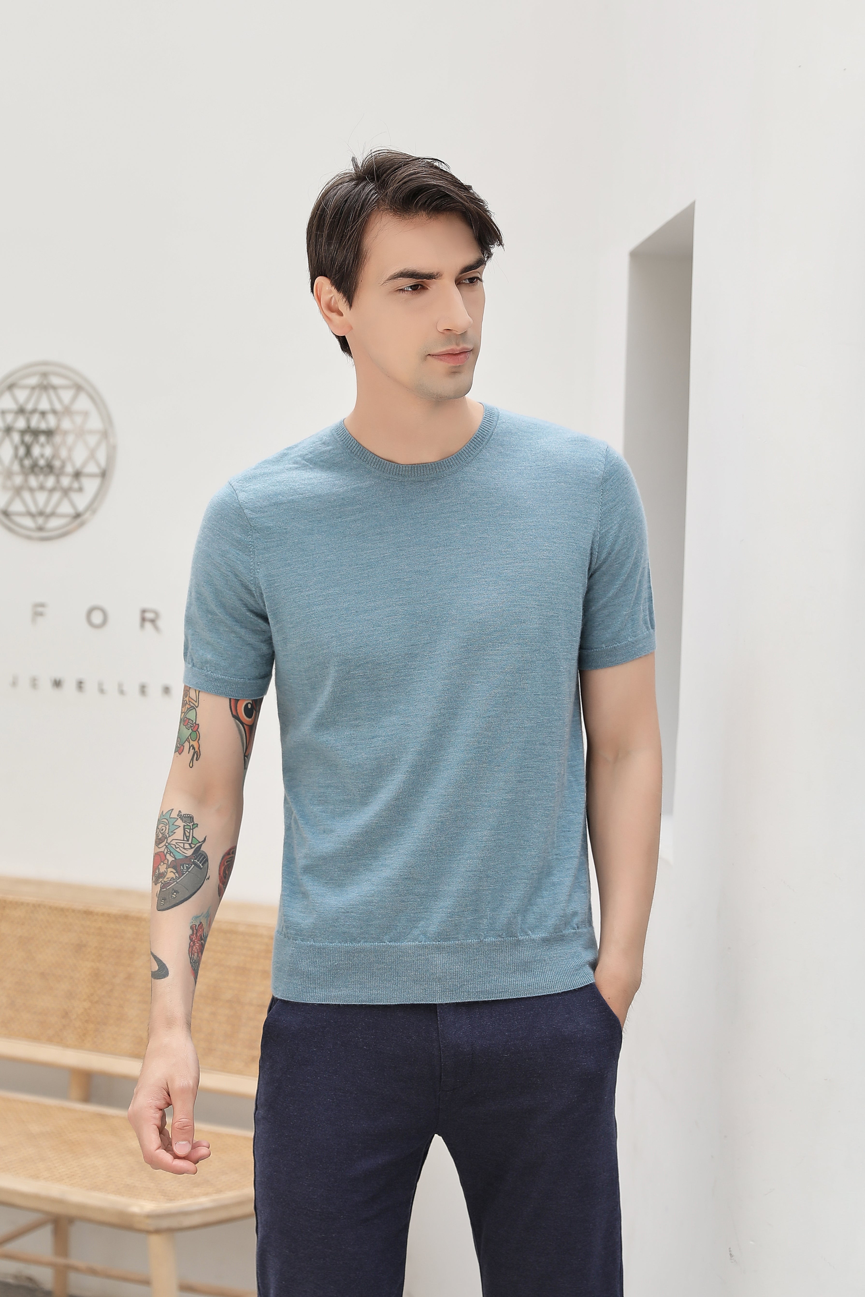 Round Neck Short Sleeves