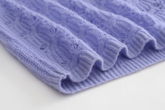 Boat Neck Mesh Cashmere Pullover Sweater