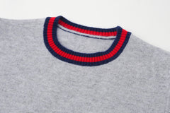 Children Jacquard Round Neck Musical Note Pullover Cashmere Sweater