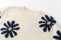Round Neck Jacquard Cashmere Sweater