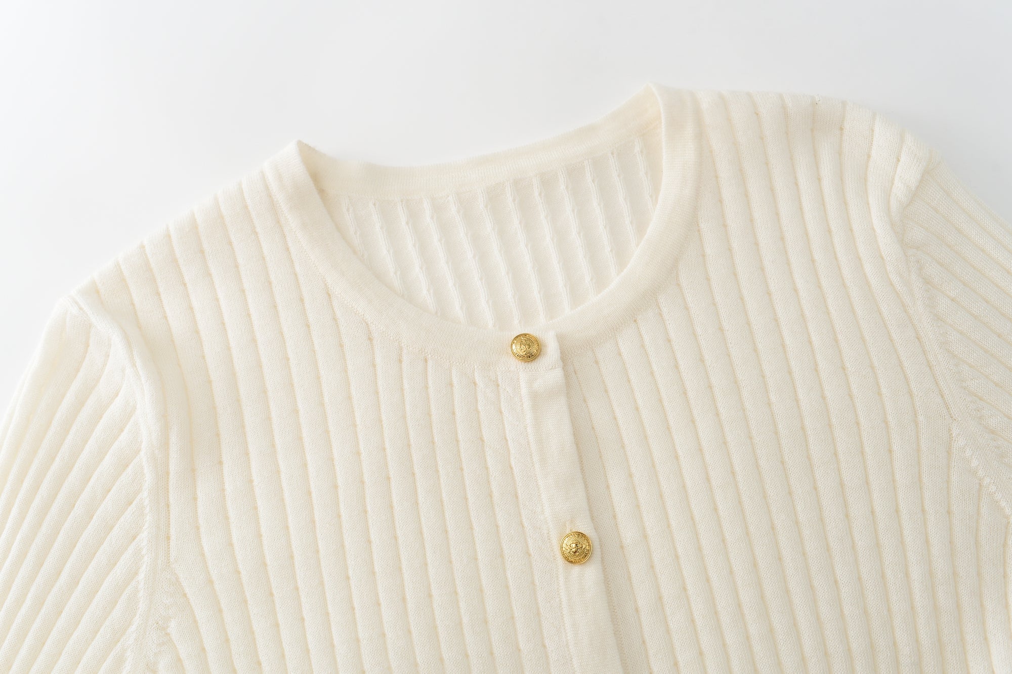 Worsted Crew Neck Cardigan