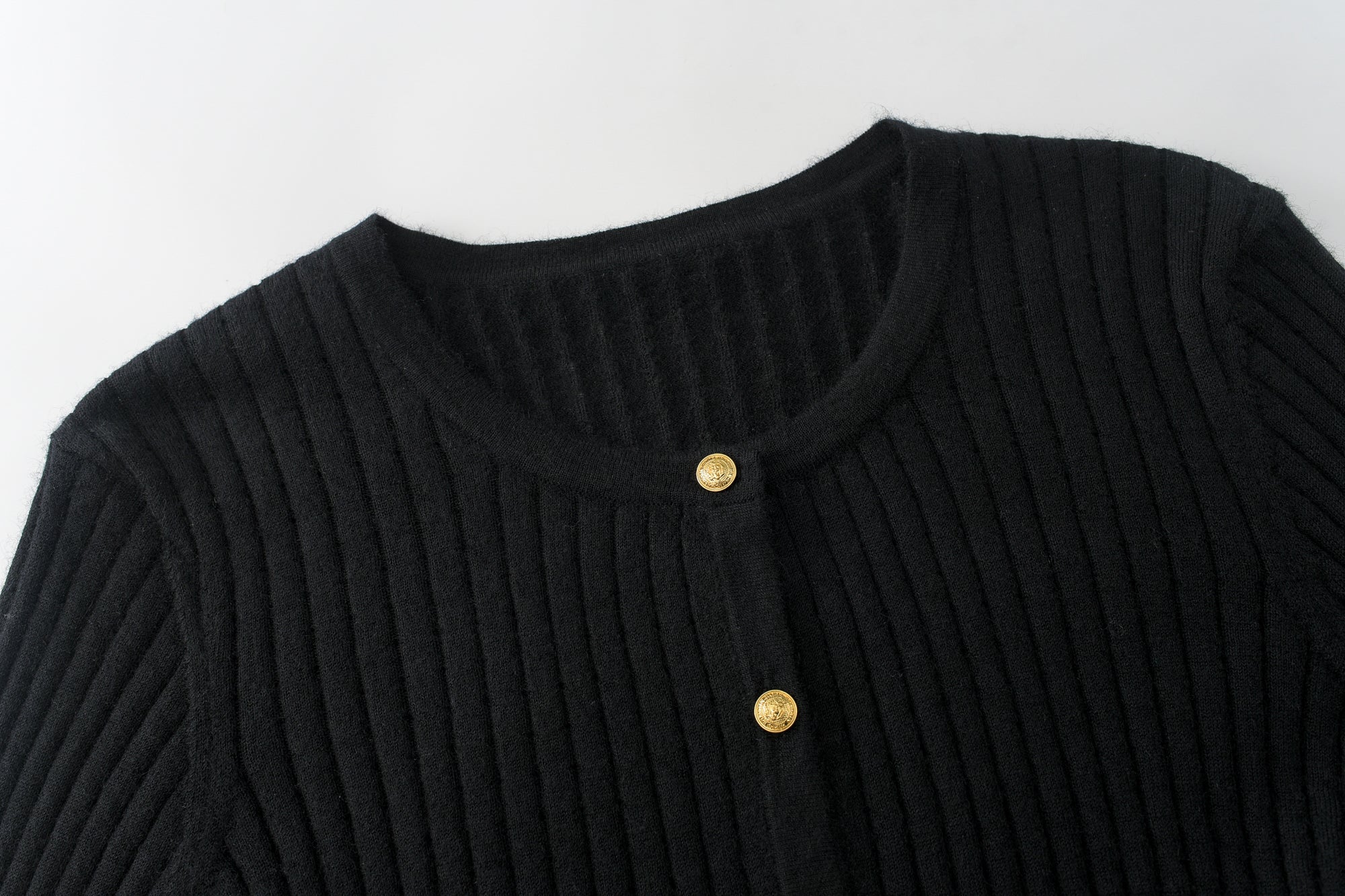 Worsted Crew Neck Cardigan