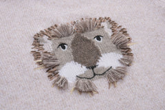 Children Round Neck Lion Pullover Cashmere Sweater