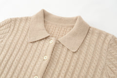 Small Lapel Cable Cardigan