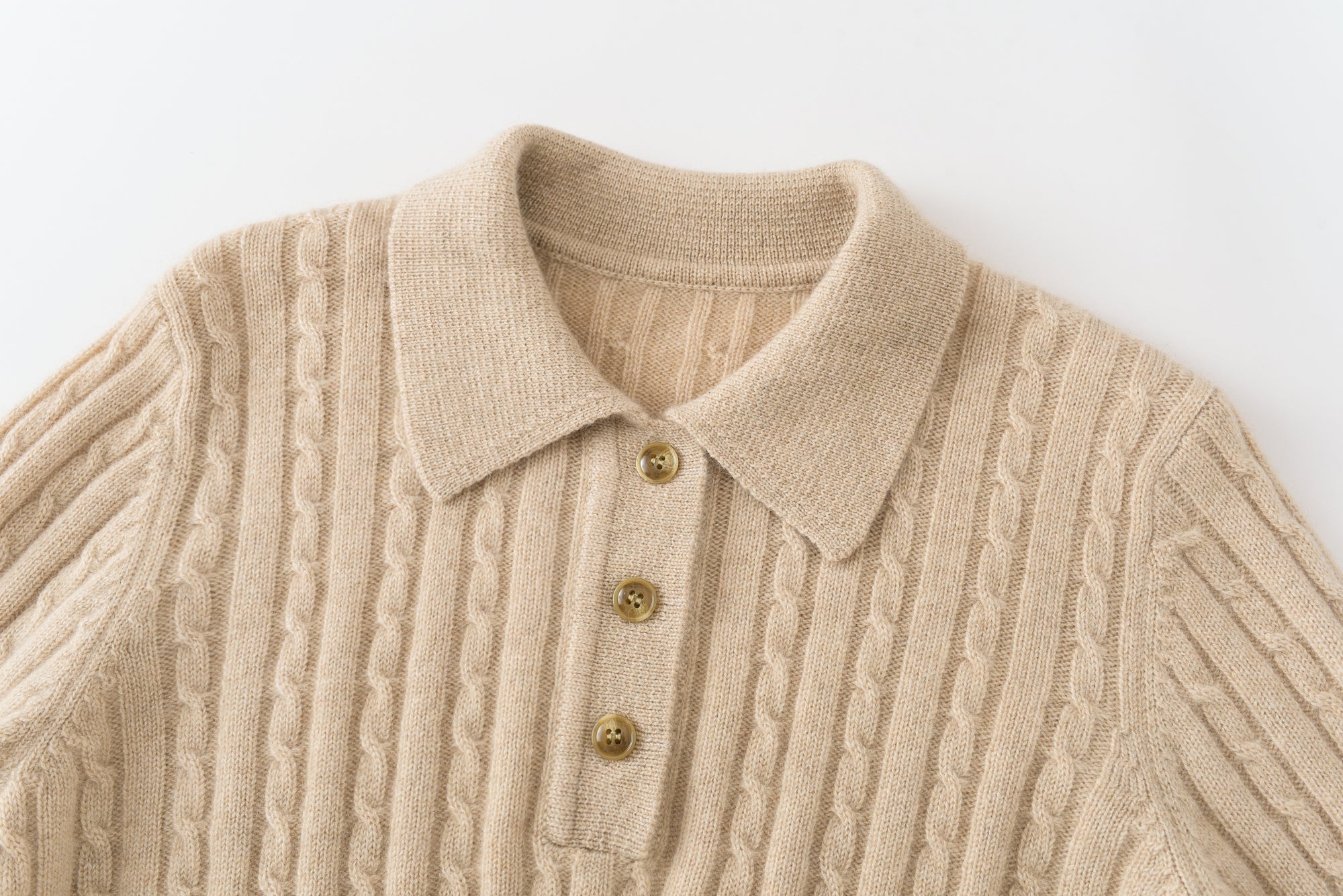 Lapel Half-open Cable Cardigan
