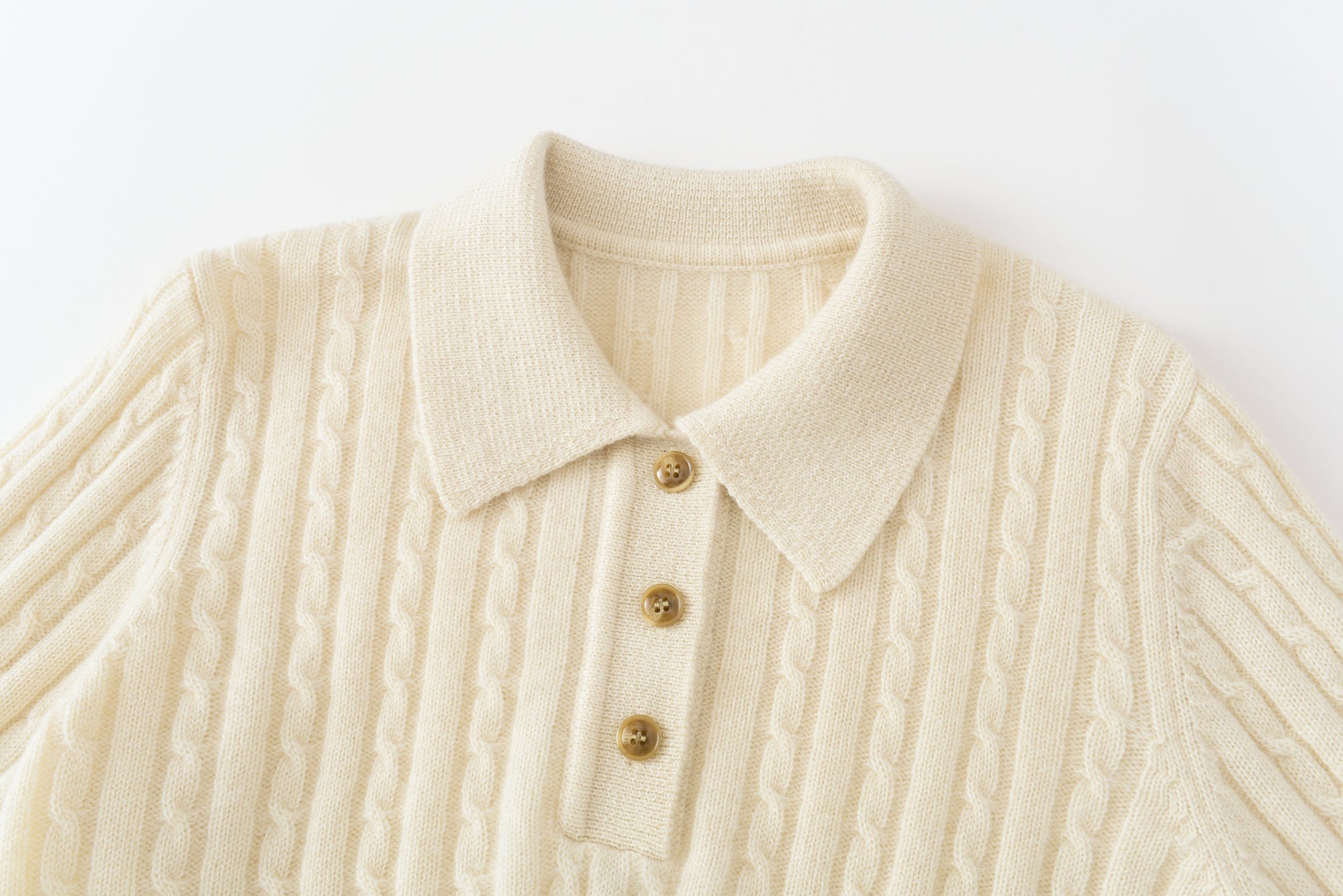 Lapel Half-open Cable Cardigan