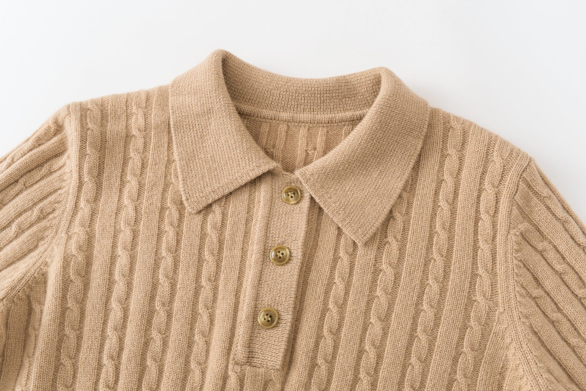 Lapel Half-open Cable Cardigan