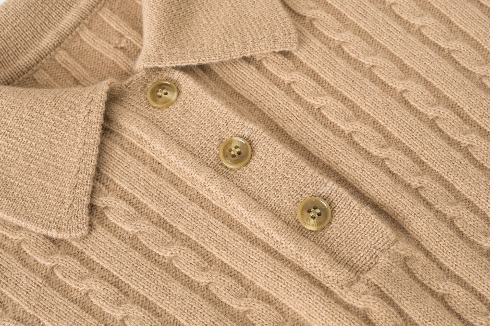 Lapel Half-open Cable Cardigan