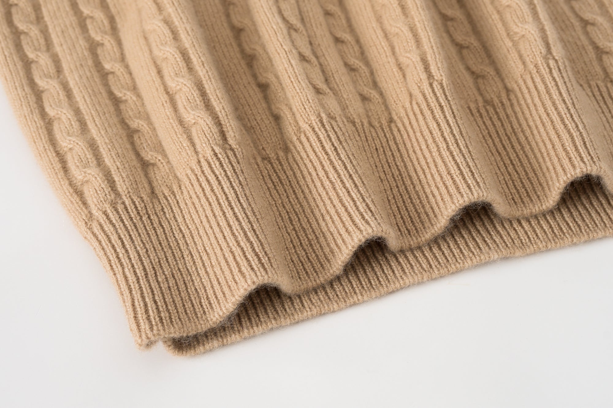 Lapel Half-open Cable Cardigan