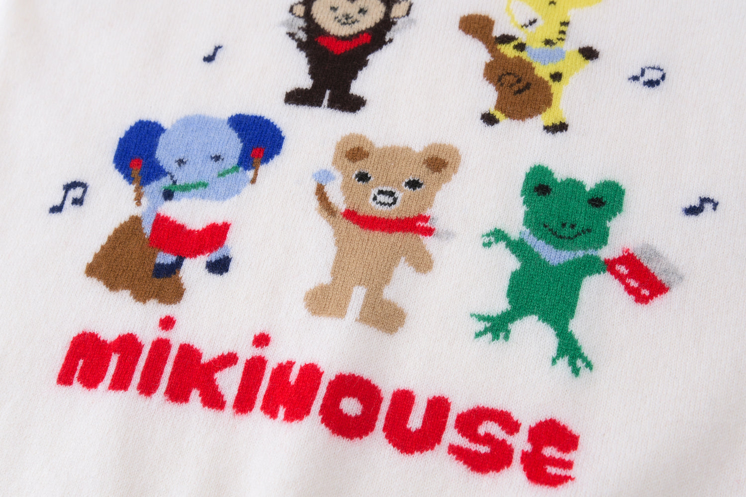 Children Jacquard Round Neck Musical Note Pullover Cashmere Sweater