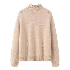 Half Turtleneck Thickened Cable Pullover
