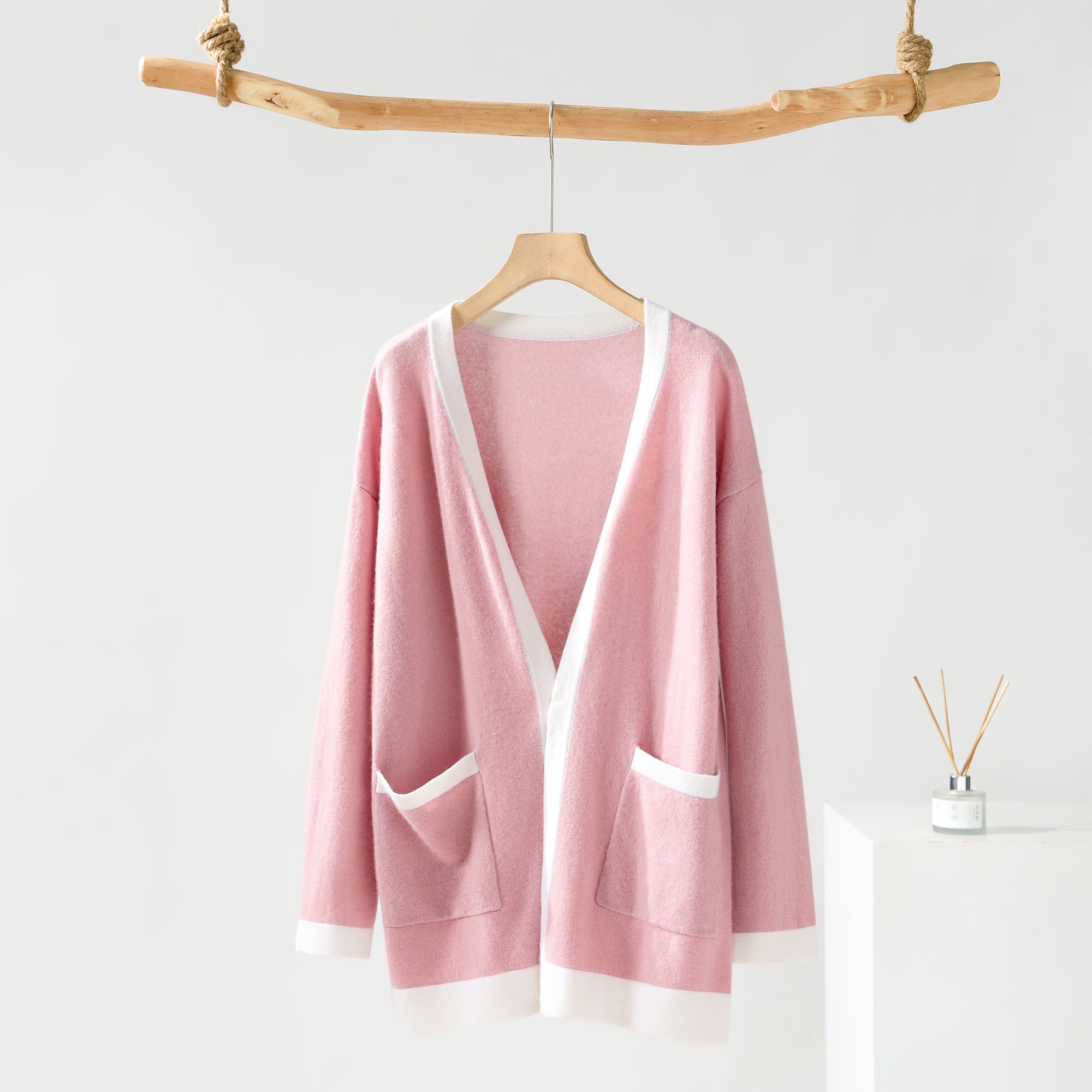 V-neck Cardigan Vest Pants Set