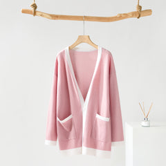 V-neck Cardigan Vest Pants Set