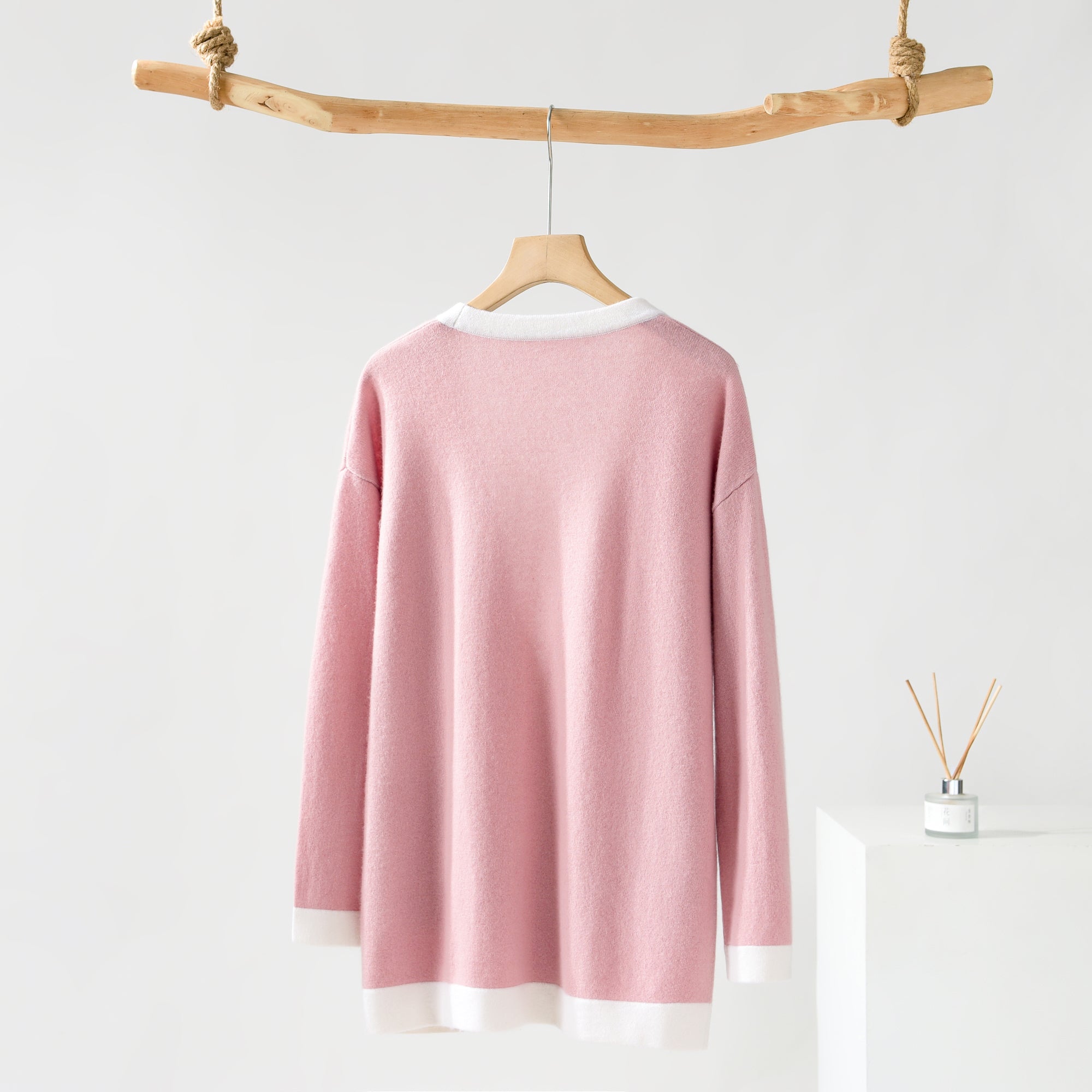 V-neck Cardigan Vest Pants Set