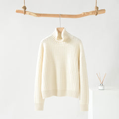 Stand Collar Thickened Floral Pullover