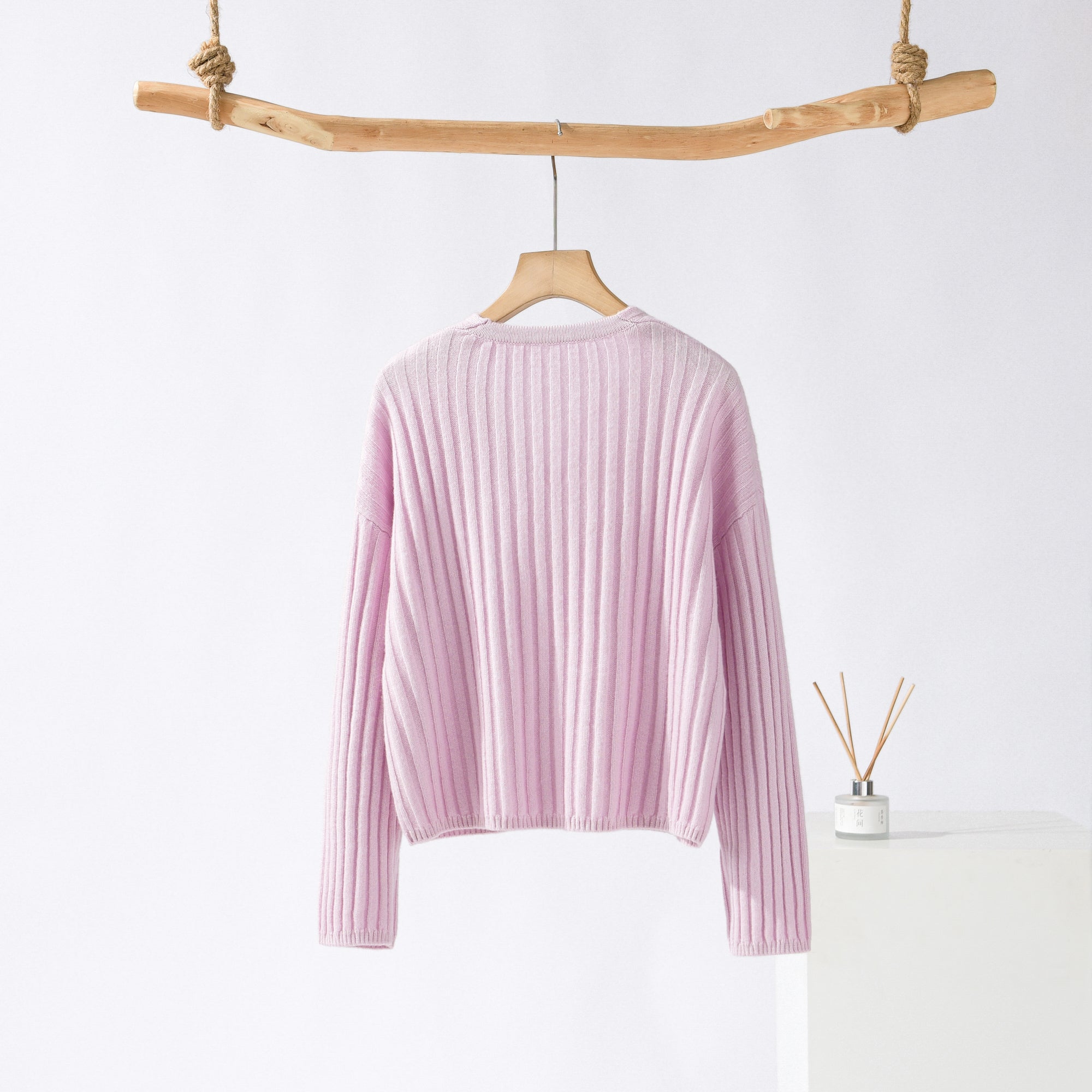 V-neck Striped Cashmere Pullover Sweater
