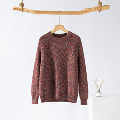 Round Neck Fancy Yarn Thick Pullover