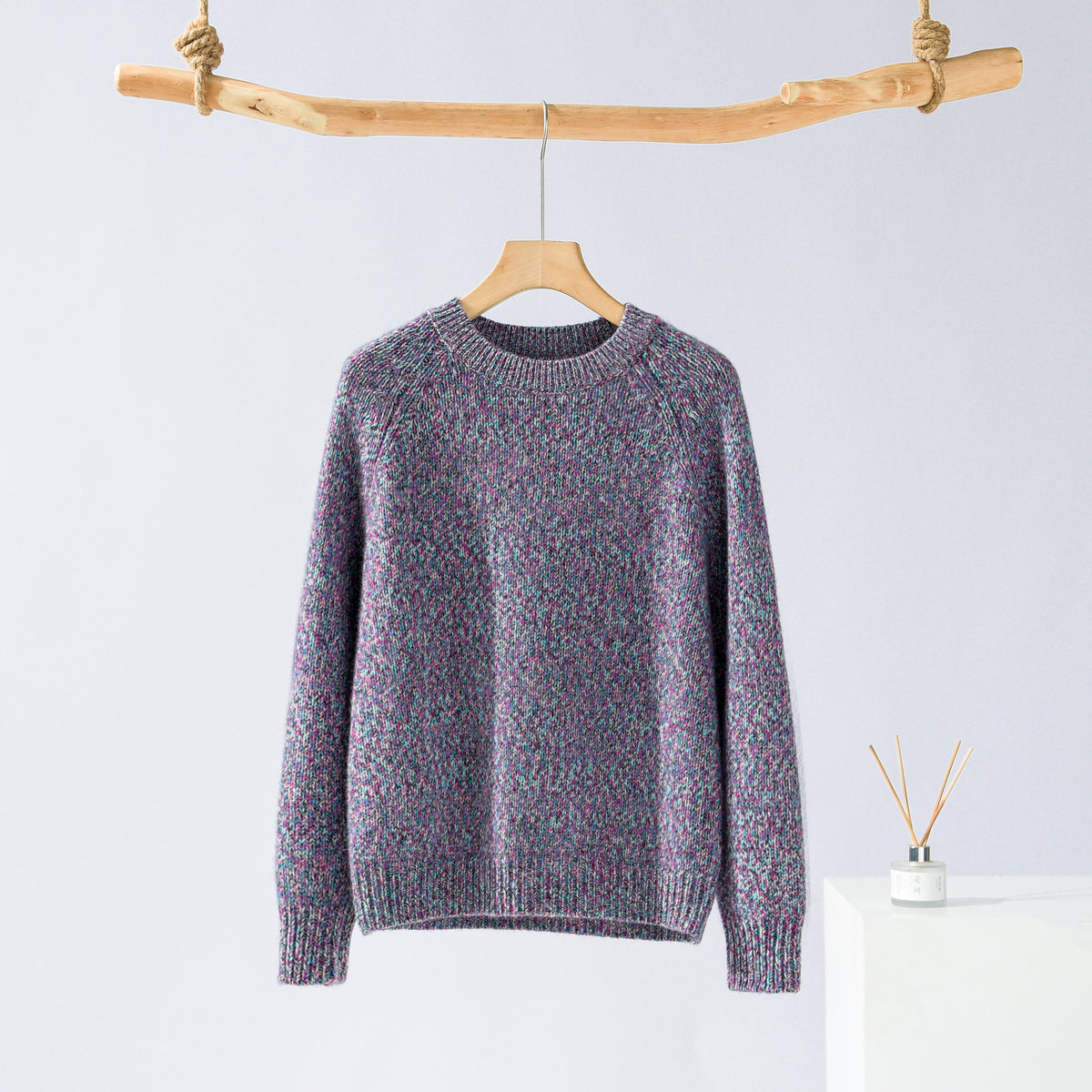 Round Neck Fancy Yarn Thick Pullover