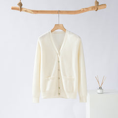 V-Neck Single-Breasted Cardigan