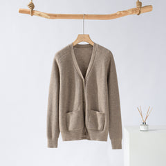 V-Neck Single-Breasted Cardigan