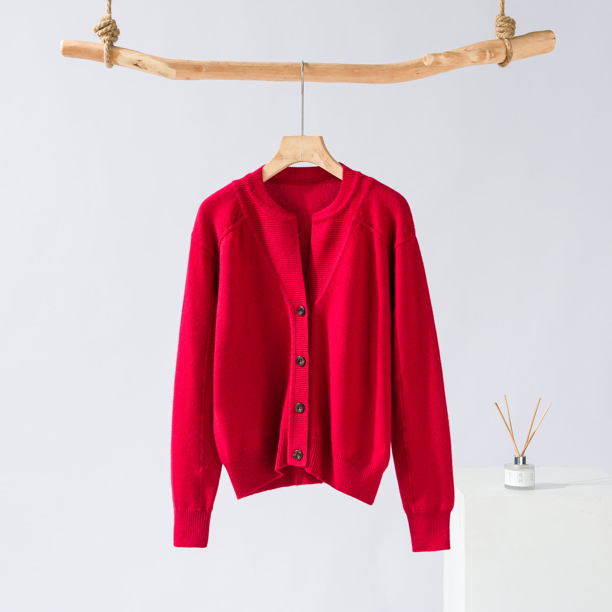 V-neck Decorative Cardigan