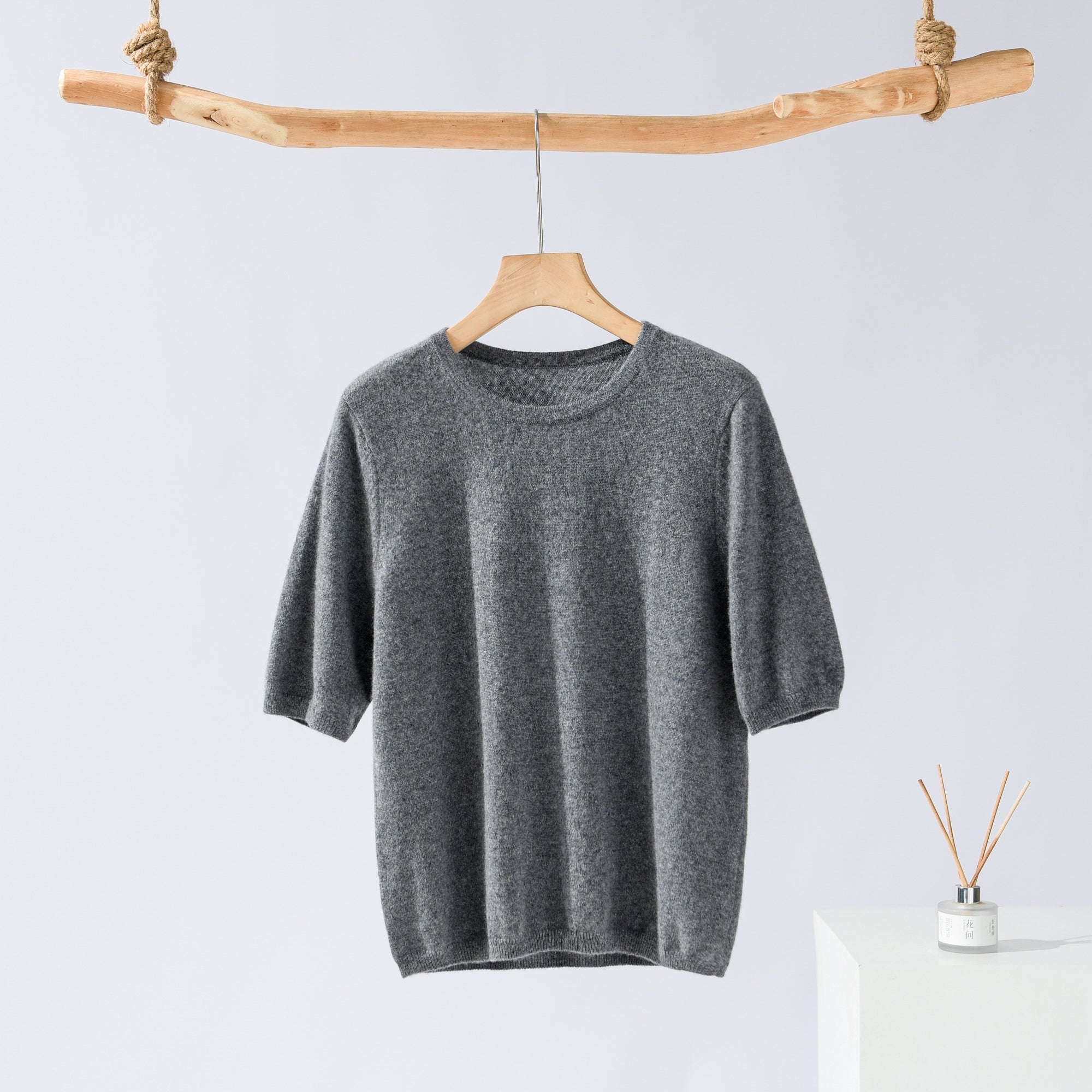 Round Neck Short Sleeve Straight Pants
