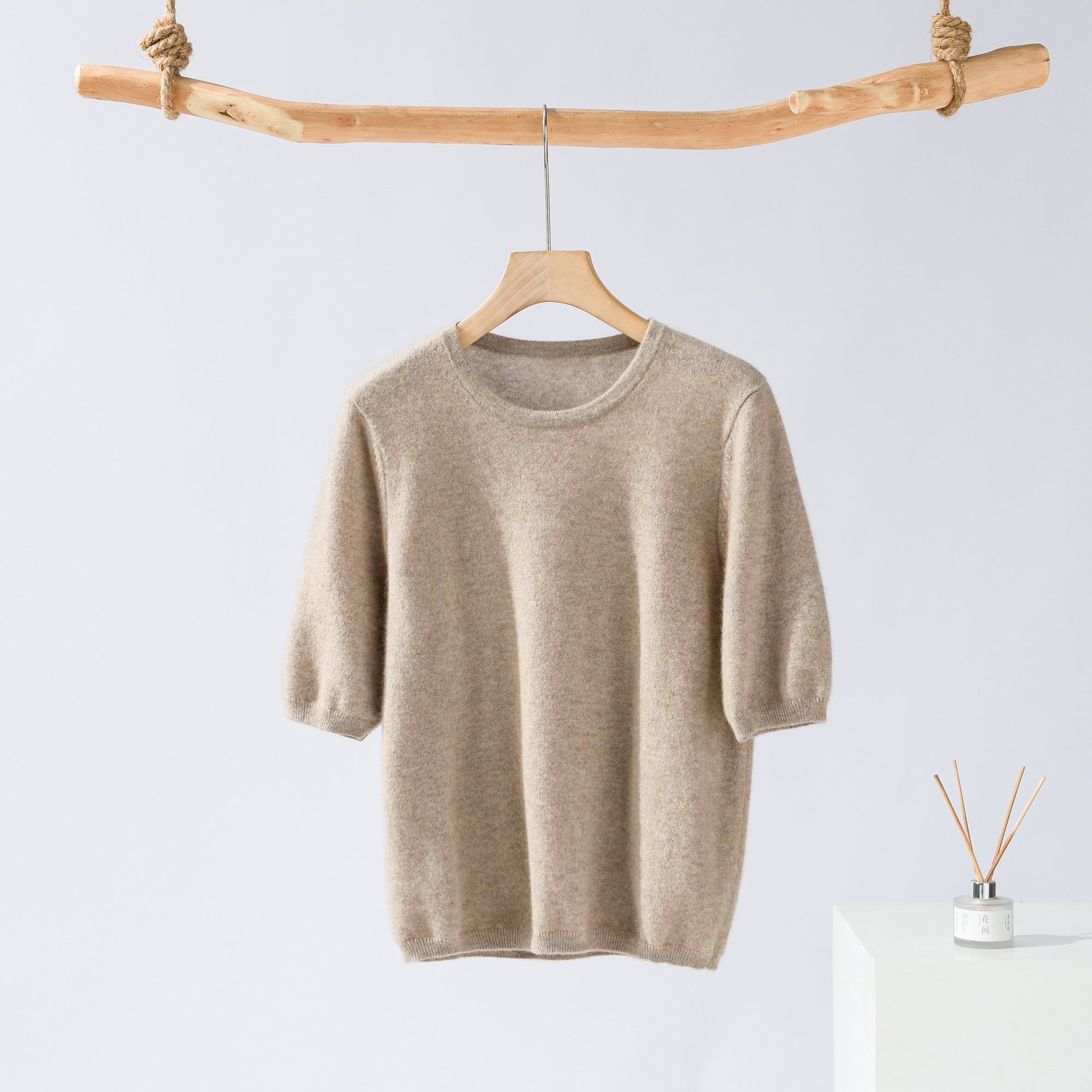 Round Neck Short Sleeve Straight Pants