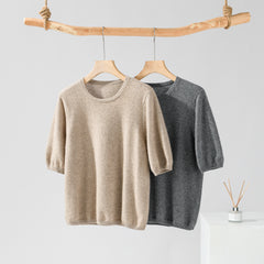 Round Neck Short Sleeve Straight Pants