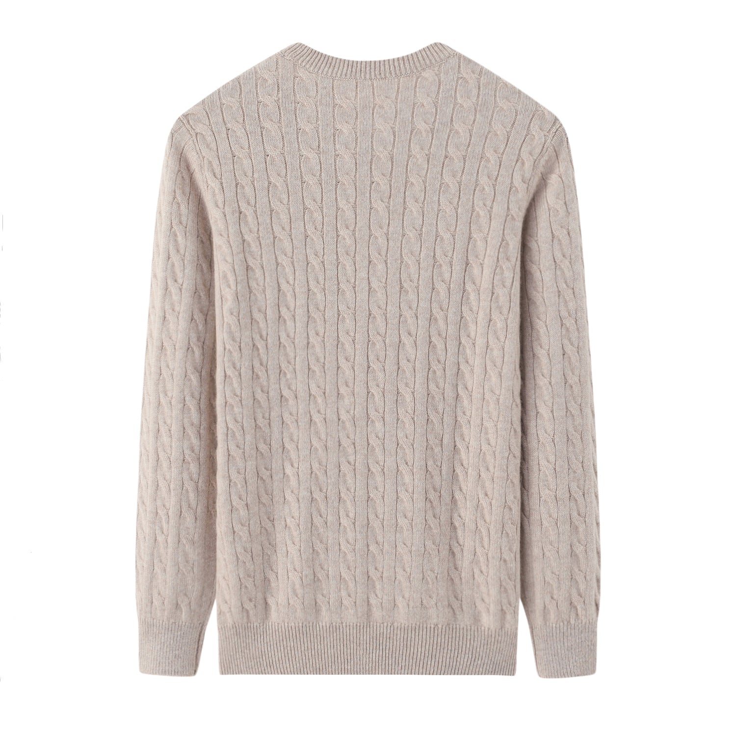 Crew Neck Thickened Cable Knit Cashmere Pullover