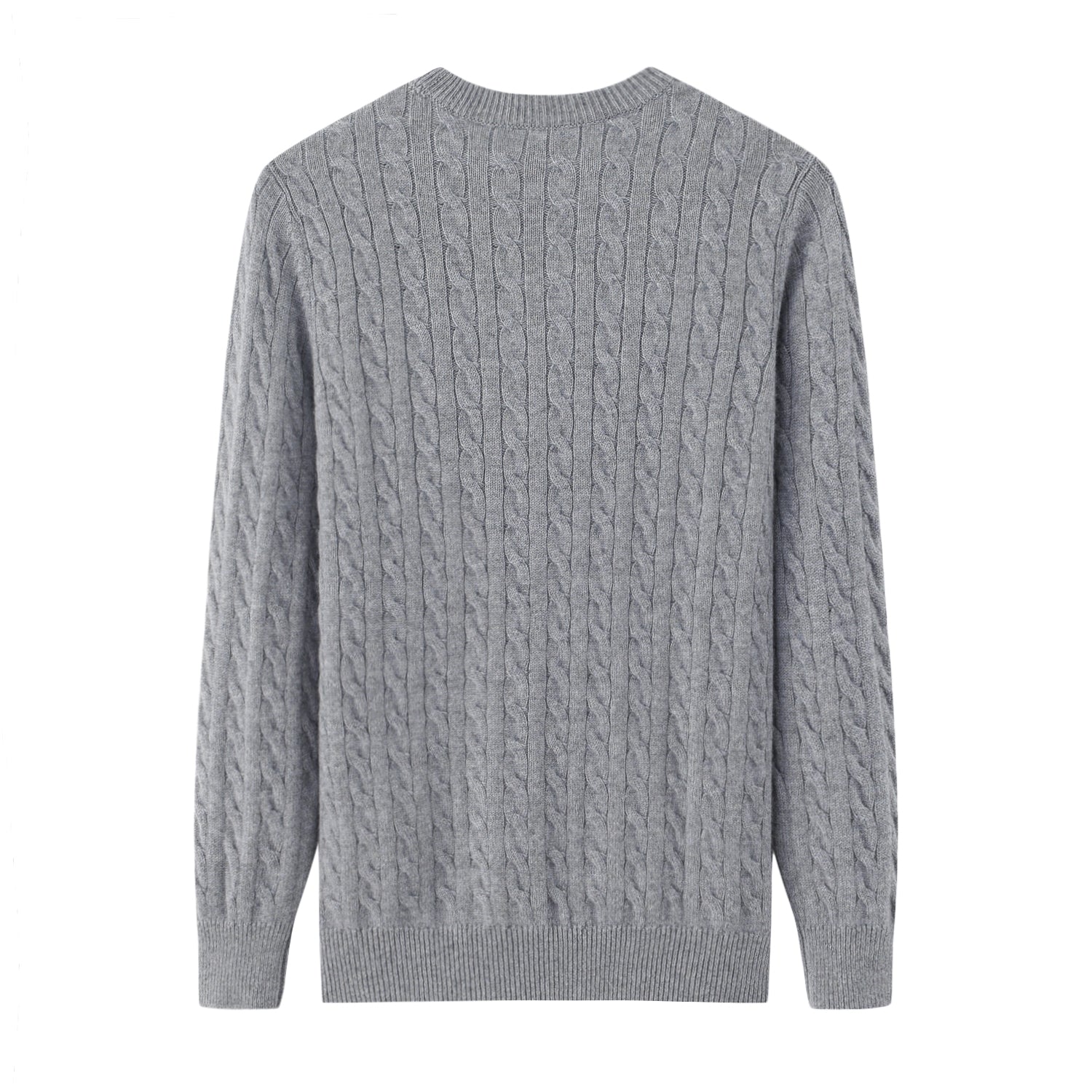 Crew Neck Thickened Cable Knit Cashmere Pullover
