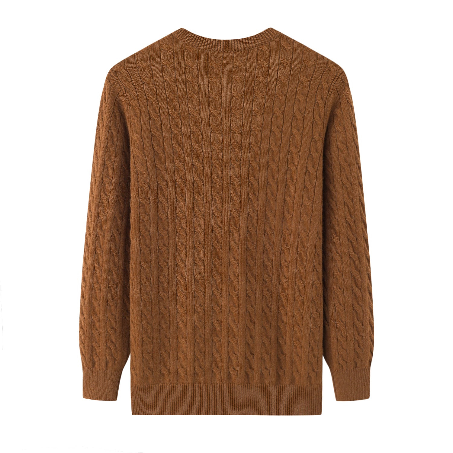 Crew Neck Thickened Cable Knit Cashmere Pullover