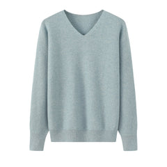 V-Neck Double Stitch Lantern Sleeve Pullover