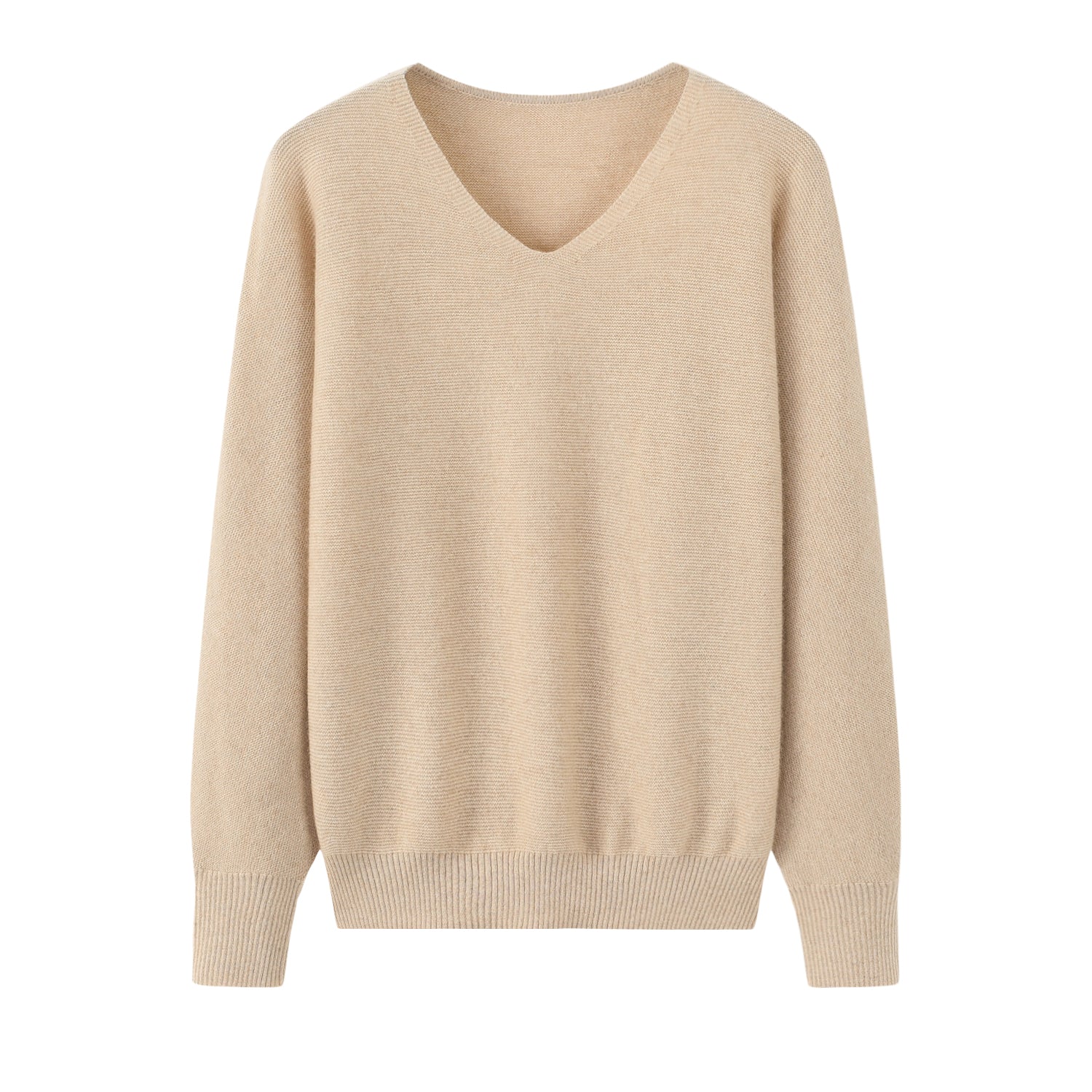 V-Neck Double Stitch Lantern Sleeve Pullover