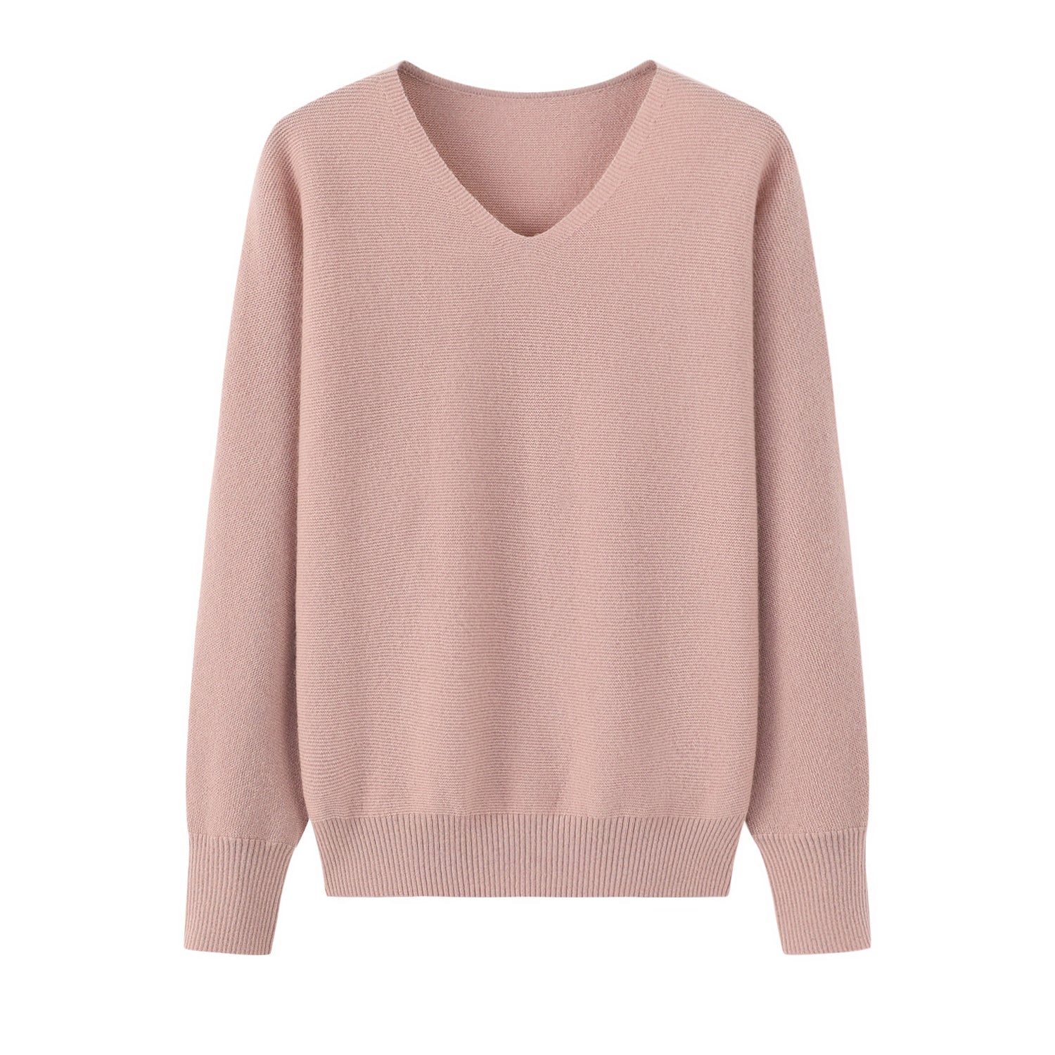 V-Neck Double Stitch Lantern Sleeve Pullover