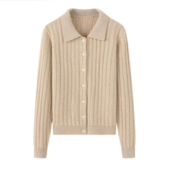 Small Lapel Cable Cardigan