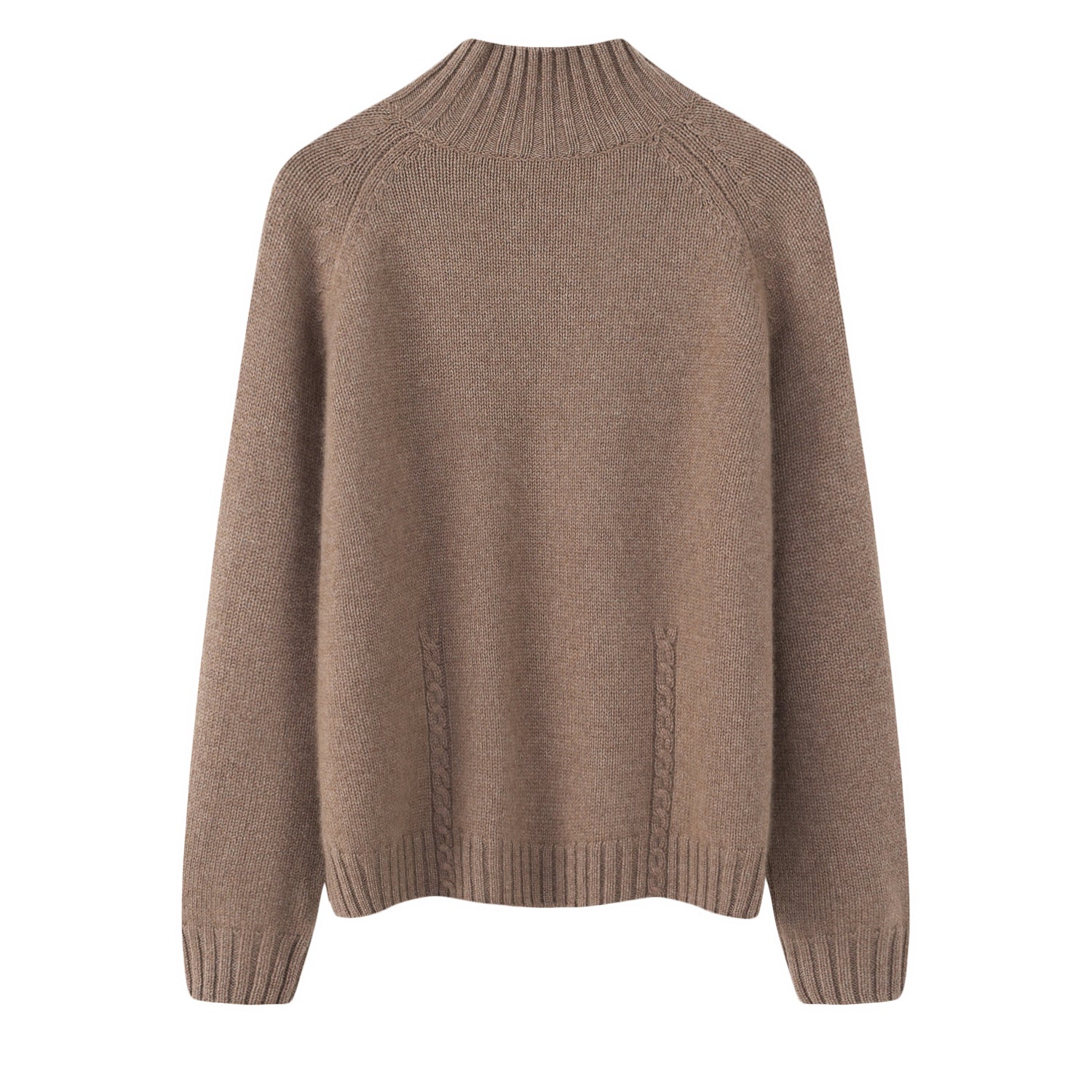 Mock Neck Twisted Flower Pullover Cashmere Sweater