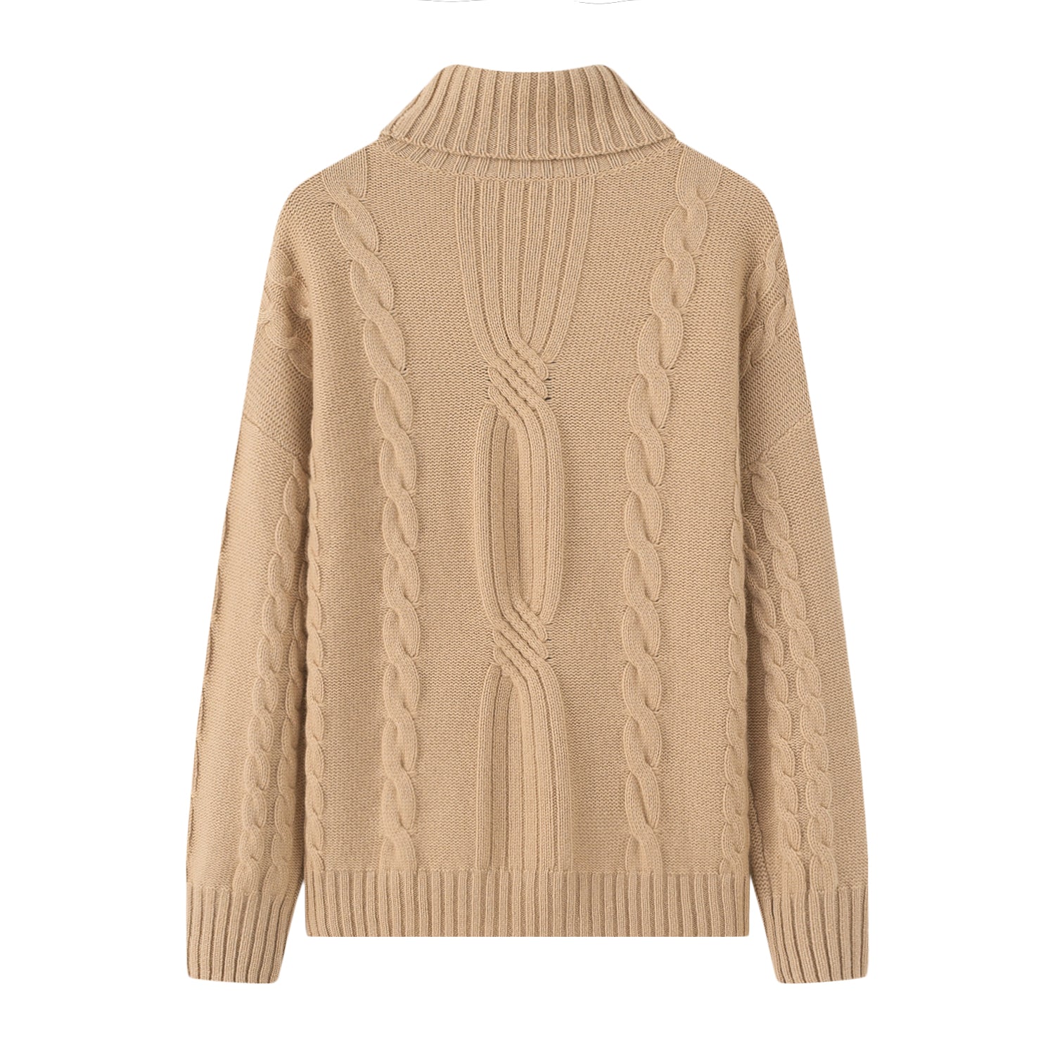Turtleneck Thick Cable PulloverSQ00424-1找模特图 白色图