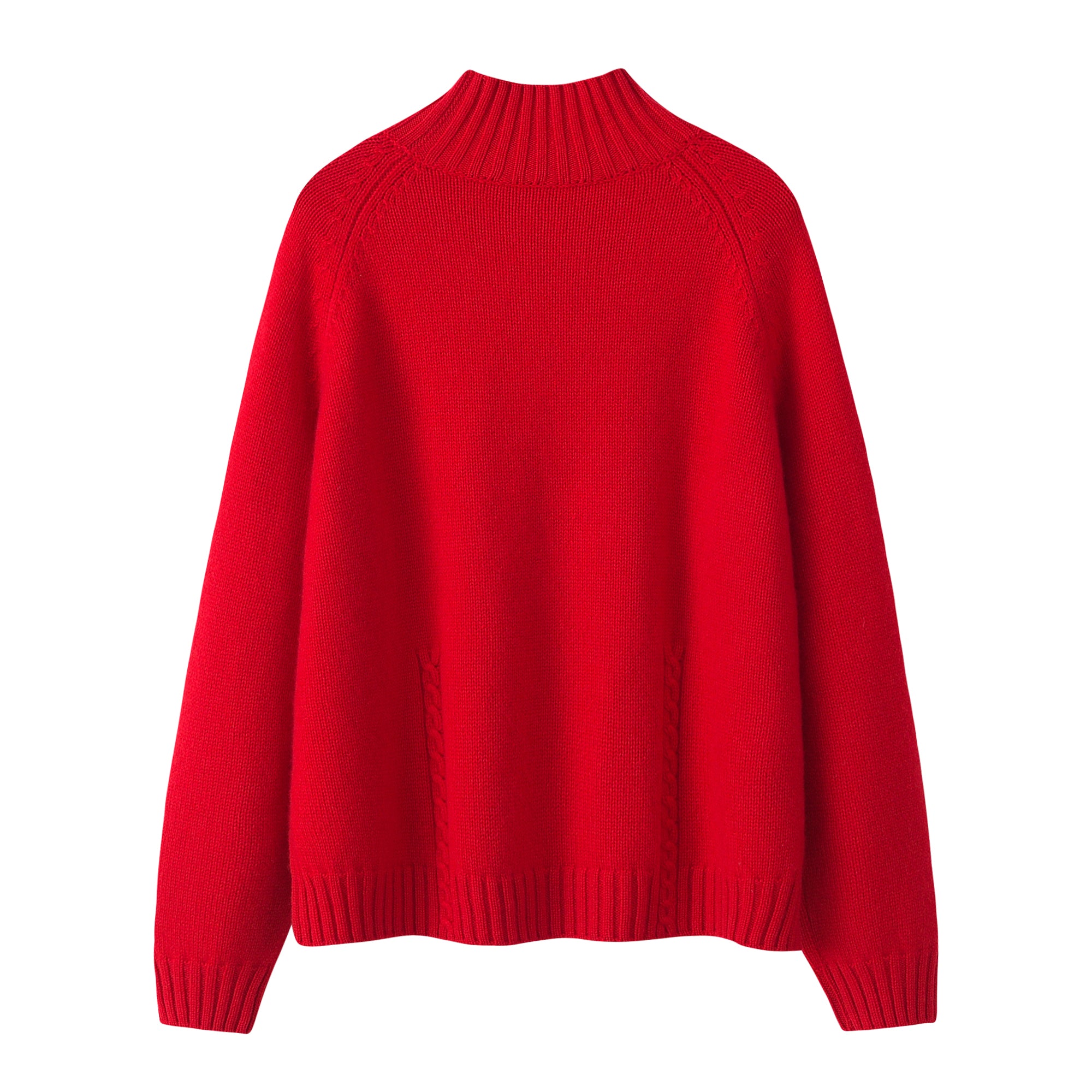 Mock Neck Twisted Flower Pullover Cashmere Sweater