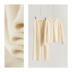 Hooded Half-Striped Pullover Loose Pants