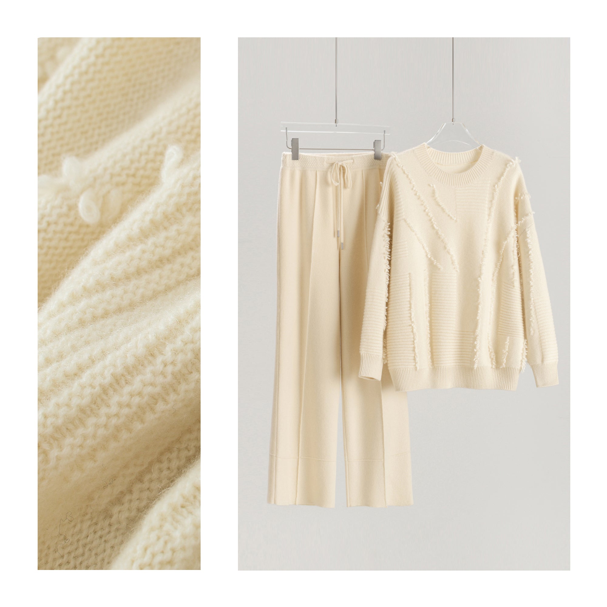 Round Neck Thickened Cashmere Sweater Loose Pants