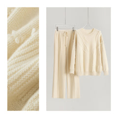 Round Neck Thickened Cashmere Sweater Loose Pants